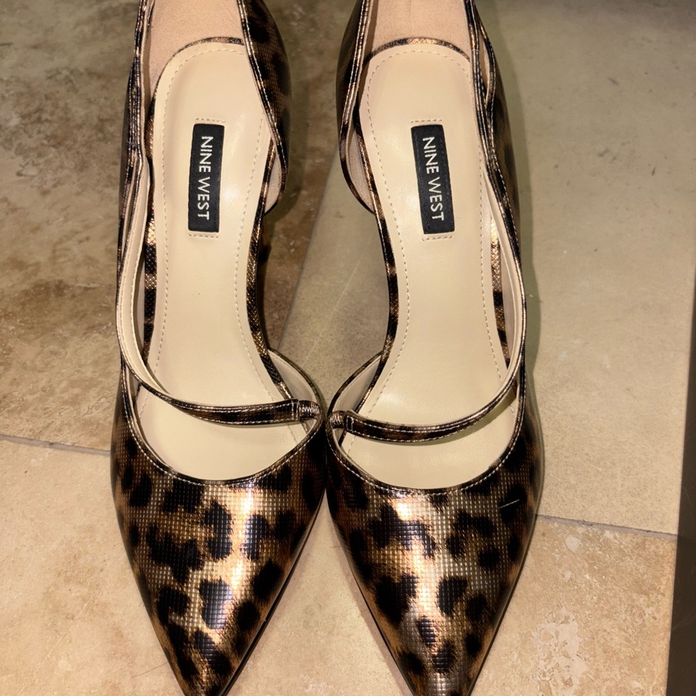 Nine West Brown Leopard Print Heels